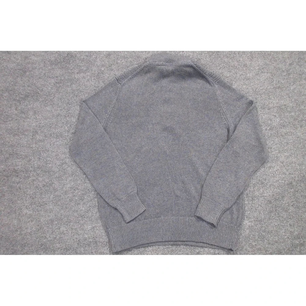 Banana Republic Sweater Mens XL Gray Linen Mock Neck Button Pullover Knit Casual